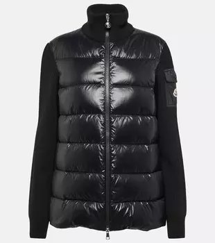 Куртка из шерсти со вставками из пуха MONCLER, черный