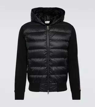 Куртка из шерсти со вставками из пуха Moncler, черный