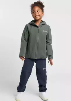 Куртка из софтшелла Jack Wolfskin "SOLYD JACKET K", с капюшоном, зеленый