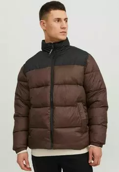 Куртка Jack & Jones JJETOBY PUFFER COLLAR SN, темно-коричневый