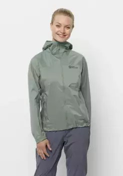 Куртка Jack Wolfskin "PRELIGHT 2.5L JKT W", с капюшоном, зеленый