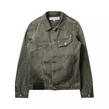 Куртка JW Anderson Twisted Fitted Denim Jacket, зеленый