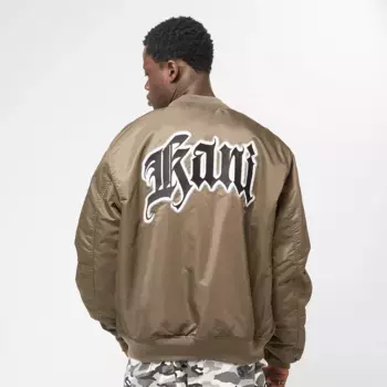 Куртка Karl Kani Kani Back Embroidery Bomberjacket, зеленый/черный