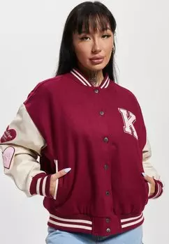 Куртка Karl Kani RETRO PATCH OS BLOCK COLLEGE, ягодный кремовый
