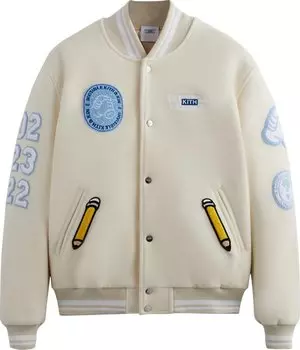 Куртка Kith x Invisible Friends Manteco Wool Varsity Jacket 'Sandrift', кремовый