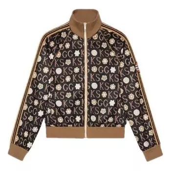 Куртка ks gg patterned track jacket 'black ivory' Gucci, черный