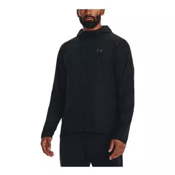 Куртка launch hooded jacket 'black' Under Armour, черный