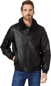 Куртка Levi's Faux Leather Bomber Jacket, черный
