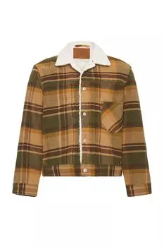 Куртка LEVI'S Type 1 Sherpa Trucker, цвет Barold Plaid Winter Moss