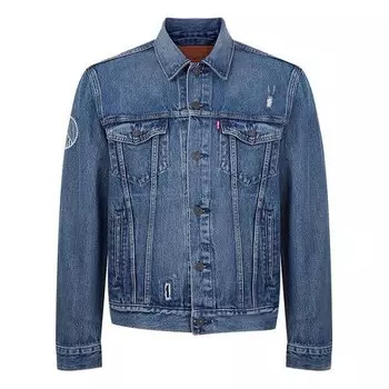 Куртка Levis Holes Lapel Denim Jacket For Men Blue, цвет tan