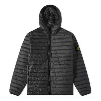 Куртка lightweight hooded down jacket 'black' Stone Island, черный