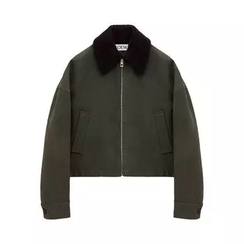 Куртка Loewe Wool Jacket 'Khaki Green', зеленый