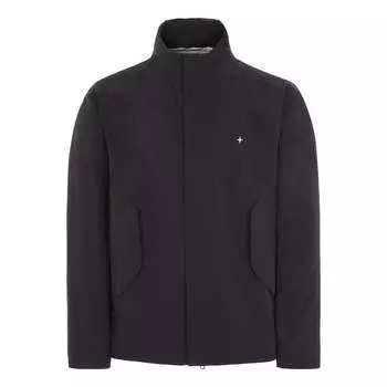 Куртка logo embroidered high-neck jacket 'black' Stone Island, черный