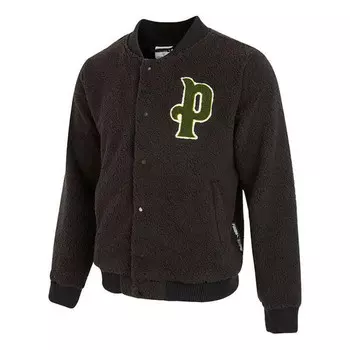 Куртка logo sherpa baseball jacket 'black' Puma, черный