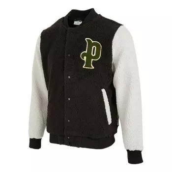 Куртка logo sherpa baseball jacket 'black' Puma, черный