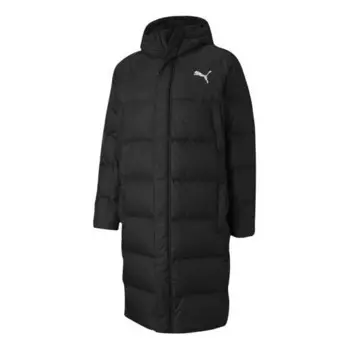Куртка long oversized down jacket 'black white' Puma, черный