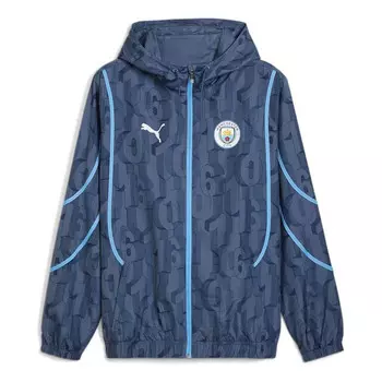 Куртка manchester city pre-match woven jacket 'inky blue' Puma, черный