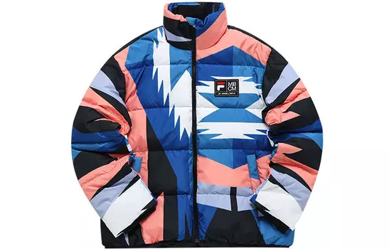 Куртка Marcelo Burlon X Down унисекс в форме ромба на синем фоне Fila Fusion, цвет Diamond-shaped on a blue background