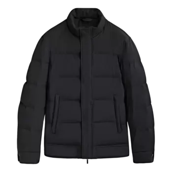 Куртка Massimo Dutti Bi-Stretch Down and Feathers Filling, темно-синий