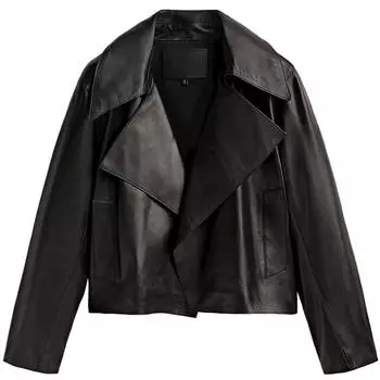 Куртка Massimo Dutti Nappa Leather, черный