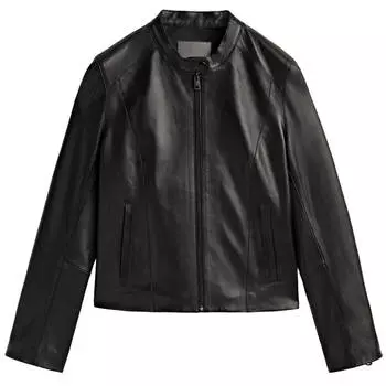 Куртка Massimo Dutti Nappa Leather, черный