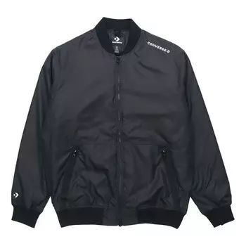 Куртка men's aviator baseball uniform woven windproof zipper jacket autumn black Converse, черный