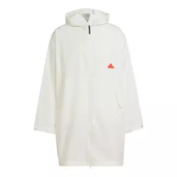 Куртка men's logo solid color hooded jacket windbreaker white Adidas, мультиколор