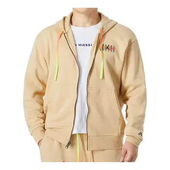 Куртка Men's Nike Printing Alphabet Zipper Hooded Running Fitness Training, Хаки