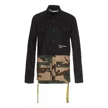 Куртка mens camouflage splicing jacket Off-White, черный