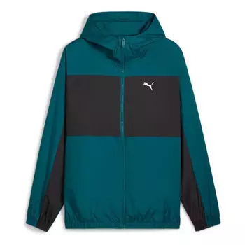 Куртка mesh lined windbreaker jacket 'cold green' Puma, зеленый