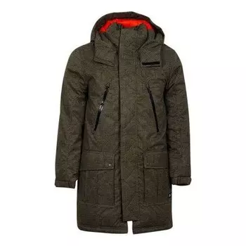Куртка mid-length printed sideline down jacket 'olive green' Converse, зеленый