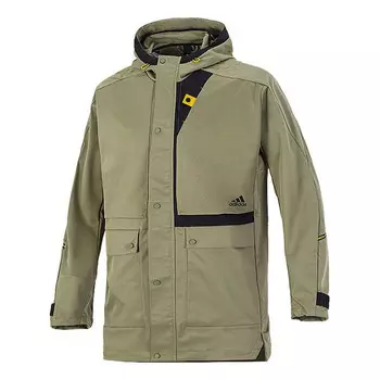 Куртка multiple pockets hooded jacket green Adidas, зеленый