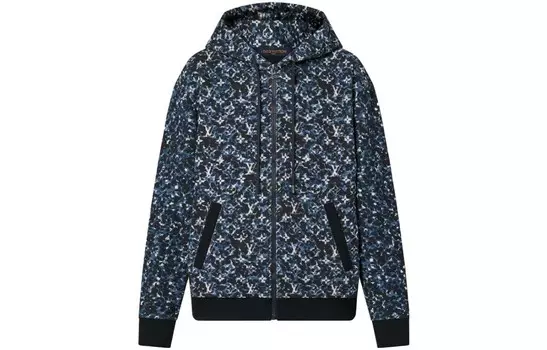 Куртка мужская Louis Vuitton с капюшоном, синий / белый