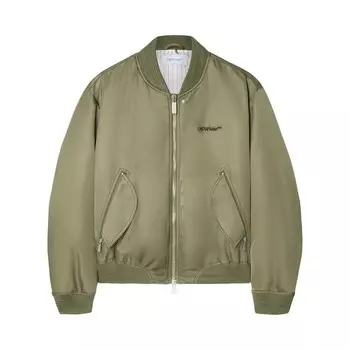 Куртка Off-White Contrast Stitch Bomber Jacket, цвет Military Green
