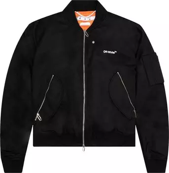 Куртка Off-White Diag Tab Bomber Jacket 'Black/White', черный