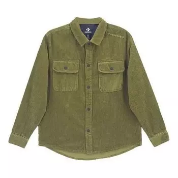 Куртка overhead shirt jacket 'olive green' Converse, зеленый