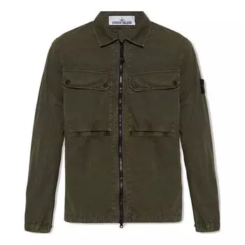 Куртка overshirt 'olive' Stone Island, зеленый