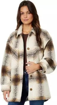 Куртка Oversized Plaid Shirt Jacket Lucky Brand, цвет Cream Plaid