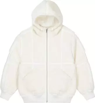 Куртка Palace Sherpa Hooded Jacket 'Off White', белый