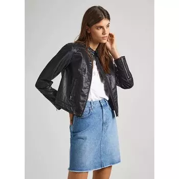Куртка Pepe Jeans Stazie Leather, черный