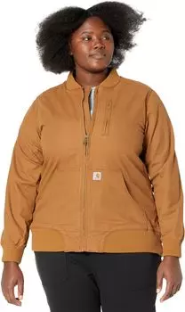Куртка Plus Size Rugged Flex Relaxed Fit Canvas Jacket Carhartt, цвет Carhartt Brown