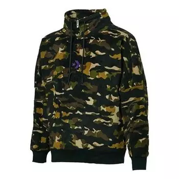 Куртка polar fleece archive camo funnel top sweatshirt 'camo green' Converse, зеленый