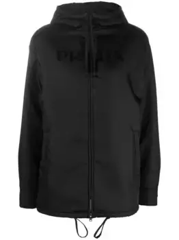 Куртка Re-Nylon с капюшоном Prada, черный