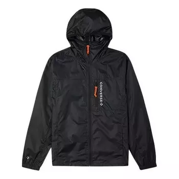 Куртка retro casual hooded jacket couple style black Converse, черный