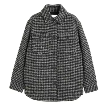 Куртка рубашка H&amp;M, темно-зеленый/клетка
