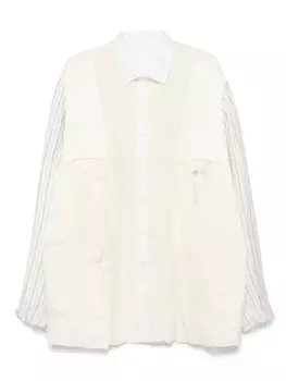 Куртка-рубашка со вставками Maison Margiela, нейтральный