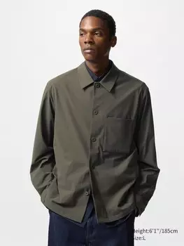 Куртка-Рубашка ultra stretch Uniqlo, цвет 57 зеленый зеленый