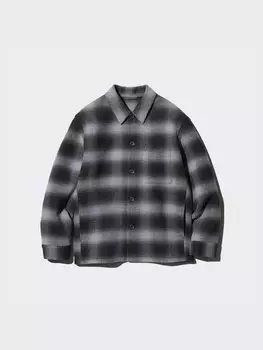 Куртка-рубашка в клетку Uniqlo, серый/черный