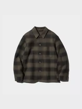 Куртка-рубашка в клетку Uniqlo, темно-коричневый/черный