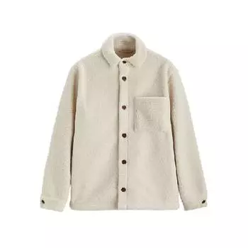 Куртка-рубашка Zara Faux Shearling, экрю